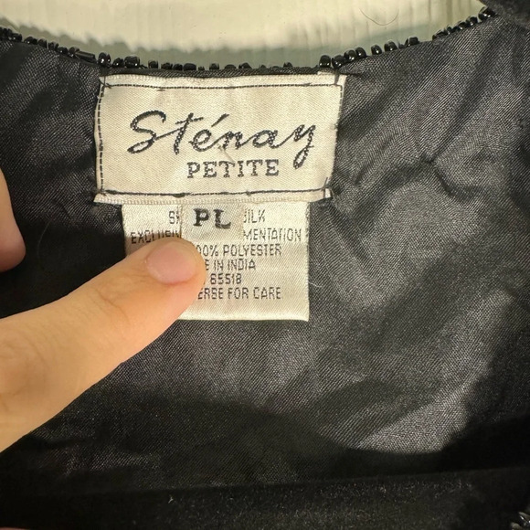 Stenay Petite Large 100% Silk Fully Beaded Evening Jacket Black - Picture 5 of 11